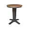 International Concepts 30 in. Solid Wood Round Top Pedestal Dining Table - 35.9 in. High, Hickory/Washed Coal K45-30RT-23B-36 - alternate 1